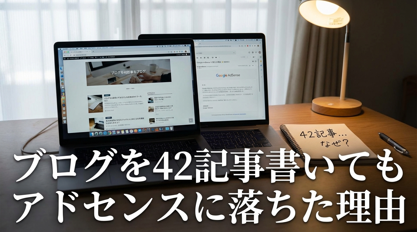 ブログを42記事書いてもアドセンスに落ちた理由