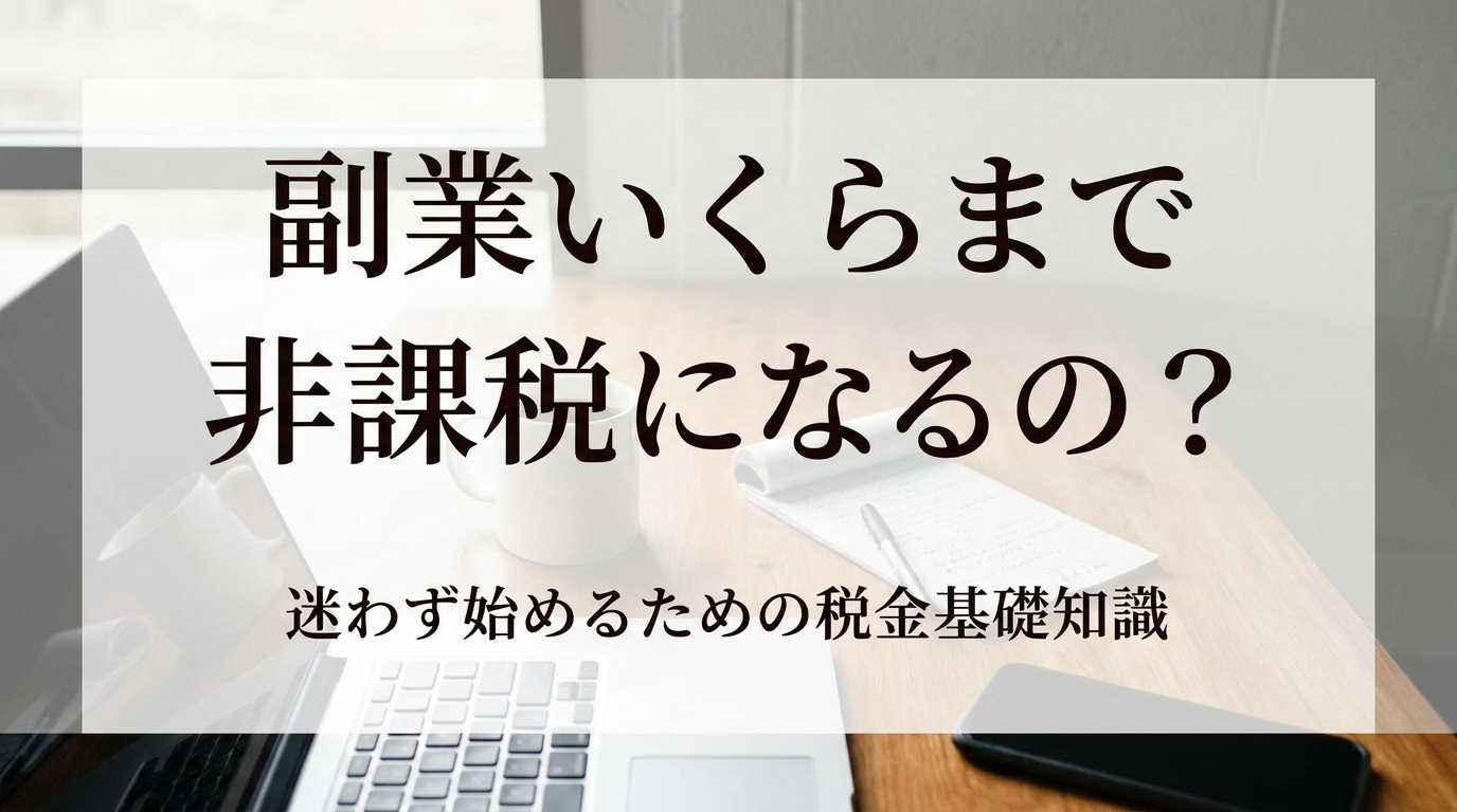 副業 いくらまで 非課税 になるの？迷わず始めるための税金基礎知識