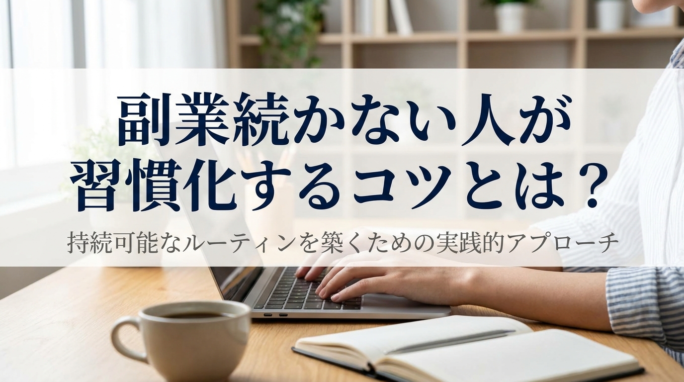 副業続かない人が習慣化するコツとは？