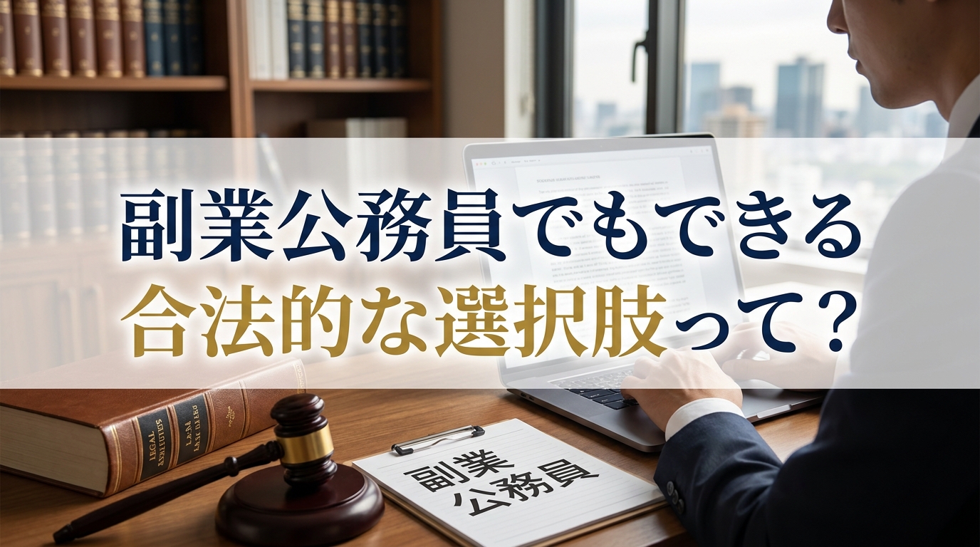 副業公務員でもできる合法的な選択肢って？