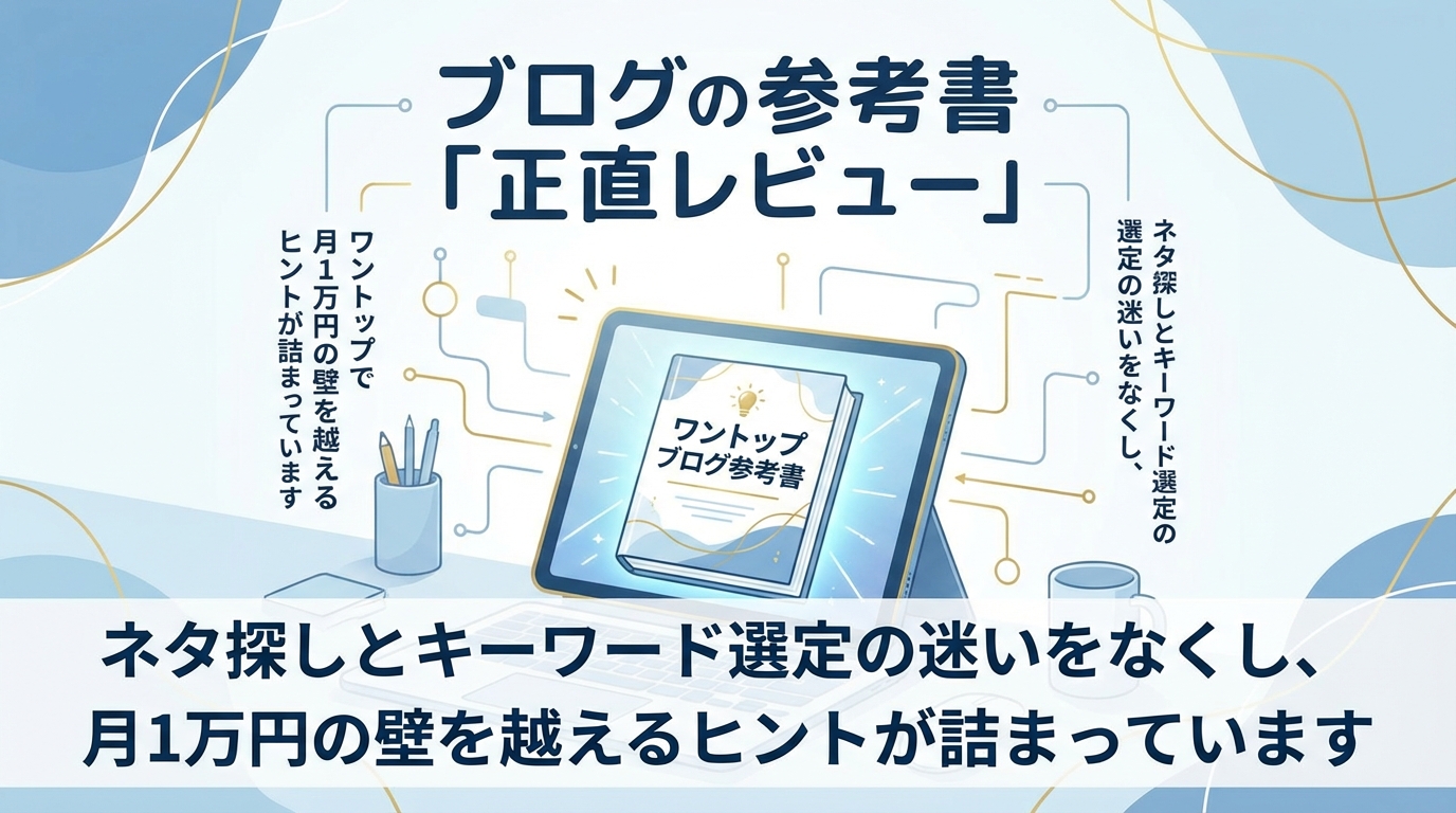 ネタ探しとキーワード選定の迷いをなくし、月1万円の壁を越えるヒントが詰まっています